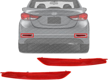 Set Of 2 Rear Bumper Reflector Left Driver & Right Passenger Side Direct Replacement Compatible With 2014-2016 Hyundai Elantra HY1185114 HY1184114 924063X200 924053X200