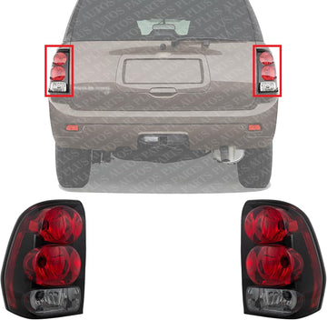 Set Of 2 Tail Light Assembly Right Passenger & Left Driver Side Direct Replacement Compatible With 2002-2009 Chevrolet Trailblazer GM2800150 GM2801150 15131578 15131579