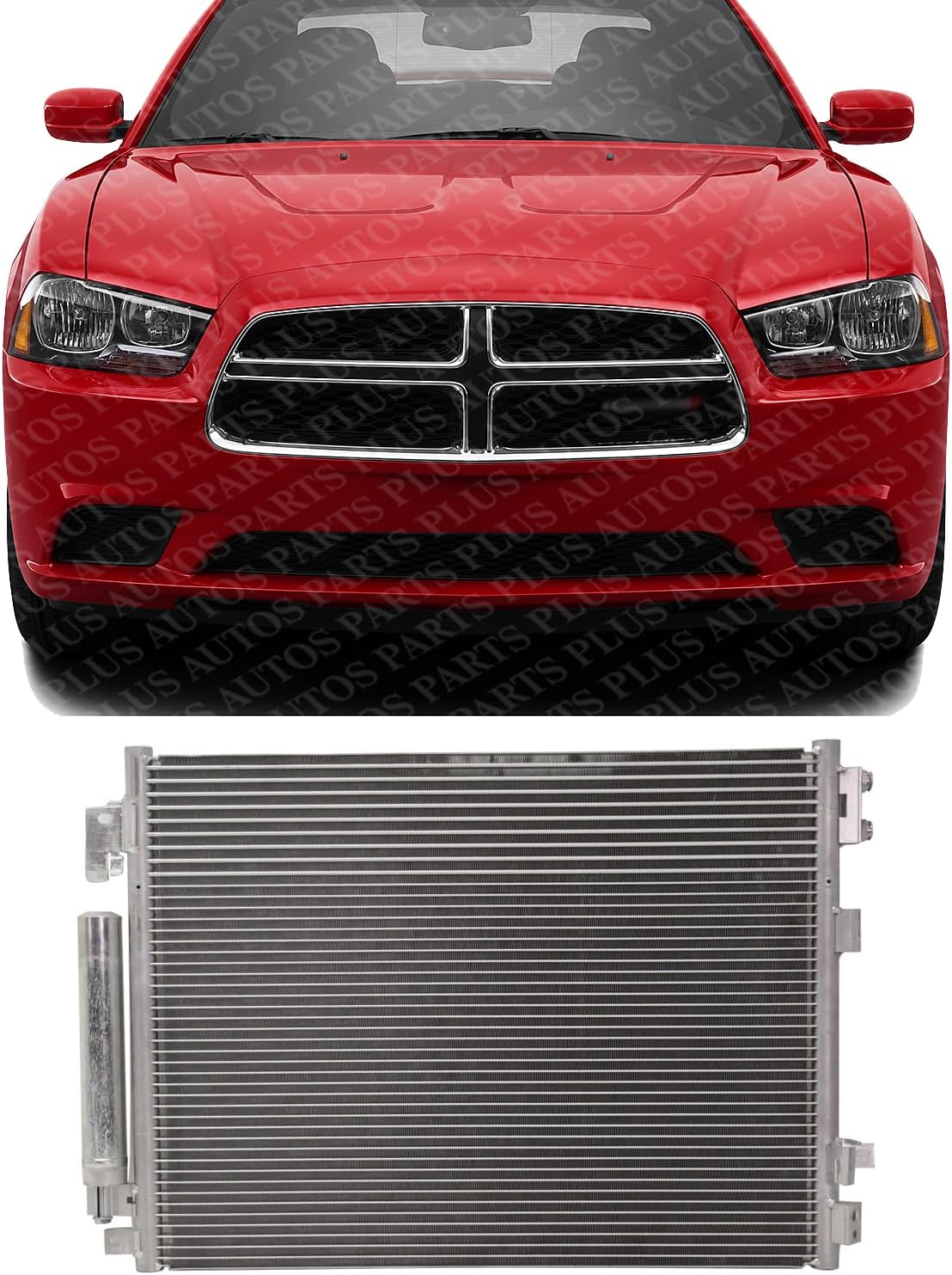 Front AC Condenser Aluminum Core Direct Replacement Compatible With 2011-2023 Dodge Charger/Chrysler 300 CH3030244 68085784AA