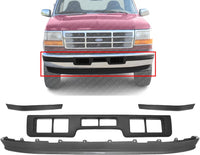 AUTOS PARTS PLUS Front Lower Valance Panel + Bumper Molding Center Plastic And Left Driver & Right Passenger Side Direct Replacement Compatible With 1992-1996 Ford Bronco/F-SERIES FO1057272