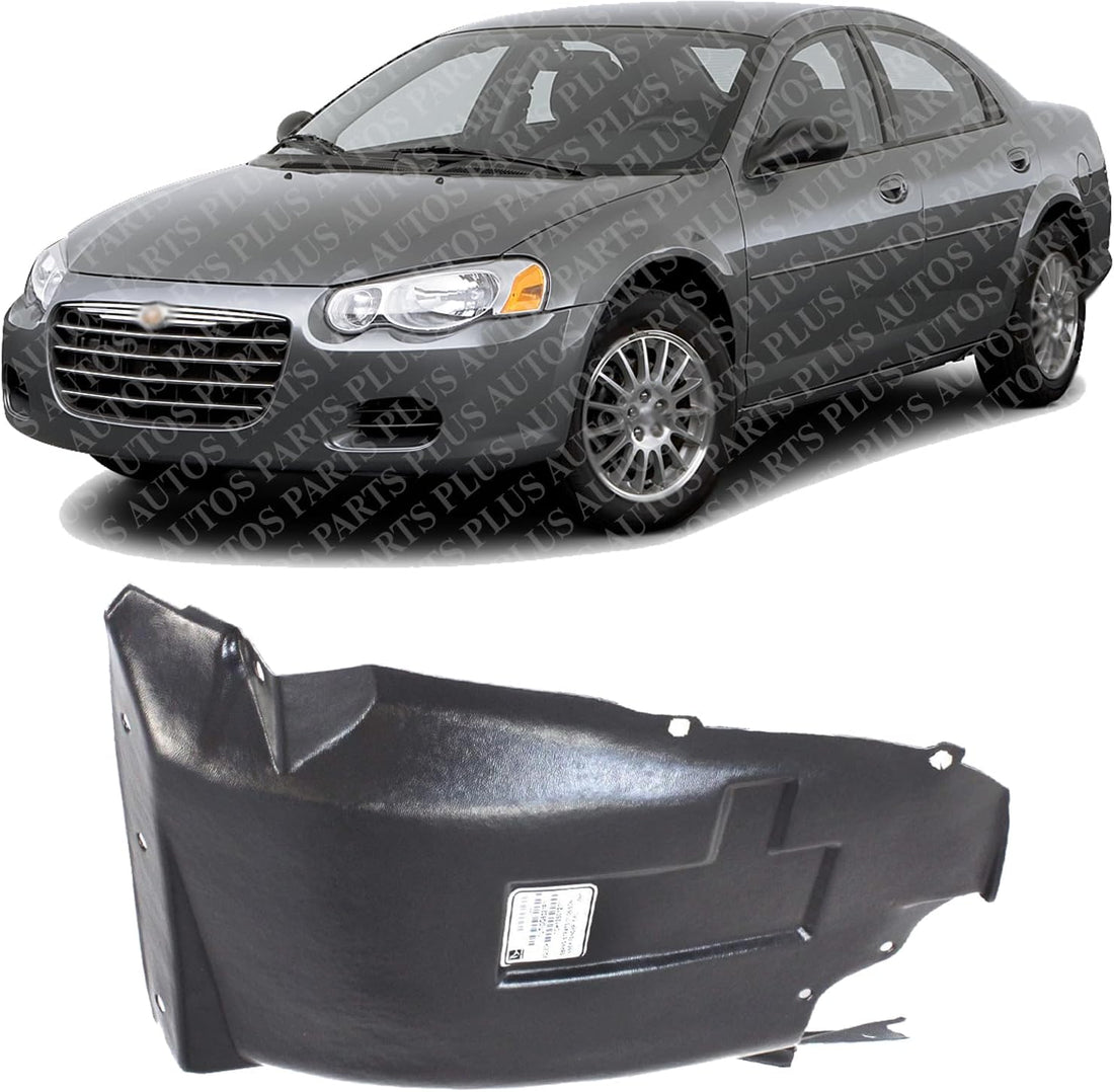 Front Section Fender Liner Left Driver Side Direct Replacement Compatible With 2001-2006 Chrysler Sebring/Dodge Stratus CH1250127 4878159AB