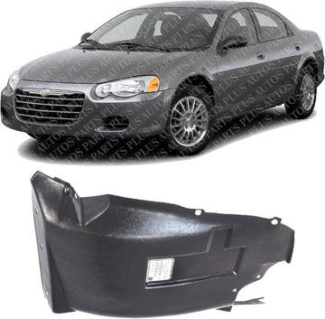 Front Section Fender Liner Left Driver Side Direct Replacement Compatible With 2001-2006 Chrysler Sebring/Dodge Stratus CH1250127 4878159AB
