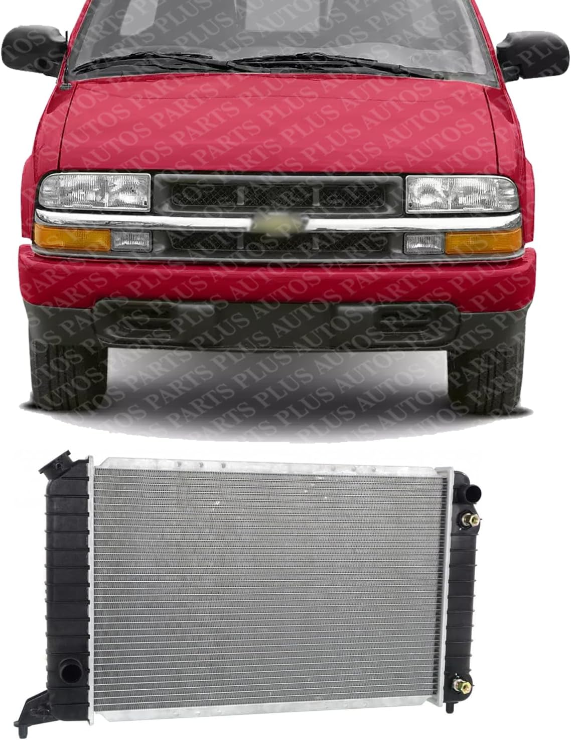Front Radiator Aluminum Core Direct Replacement Compatible With 1994-2003 Chevrolet S10 Pickup GM3010246 89040307