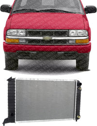 Front Radiator Aluminum Core Direct Replacement Compatible With 1994-2003 Chevrolet S10 Pickup GM3010246 89040307
