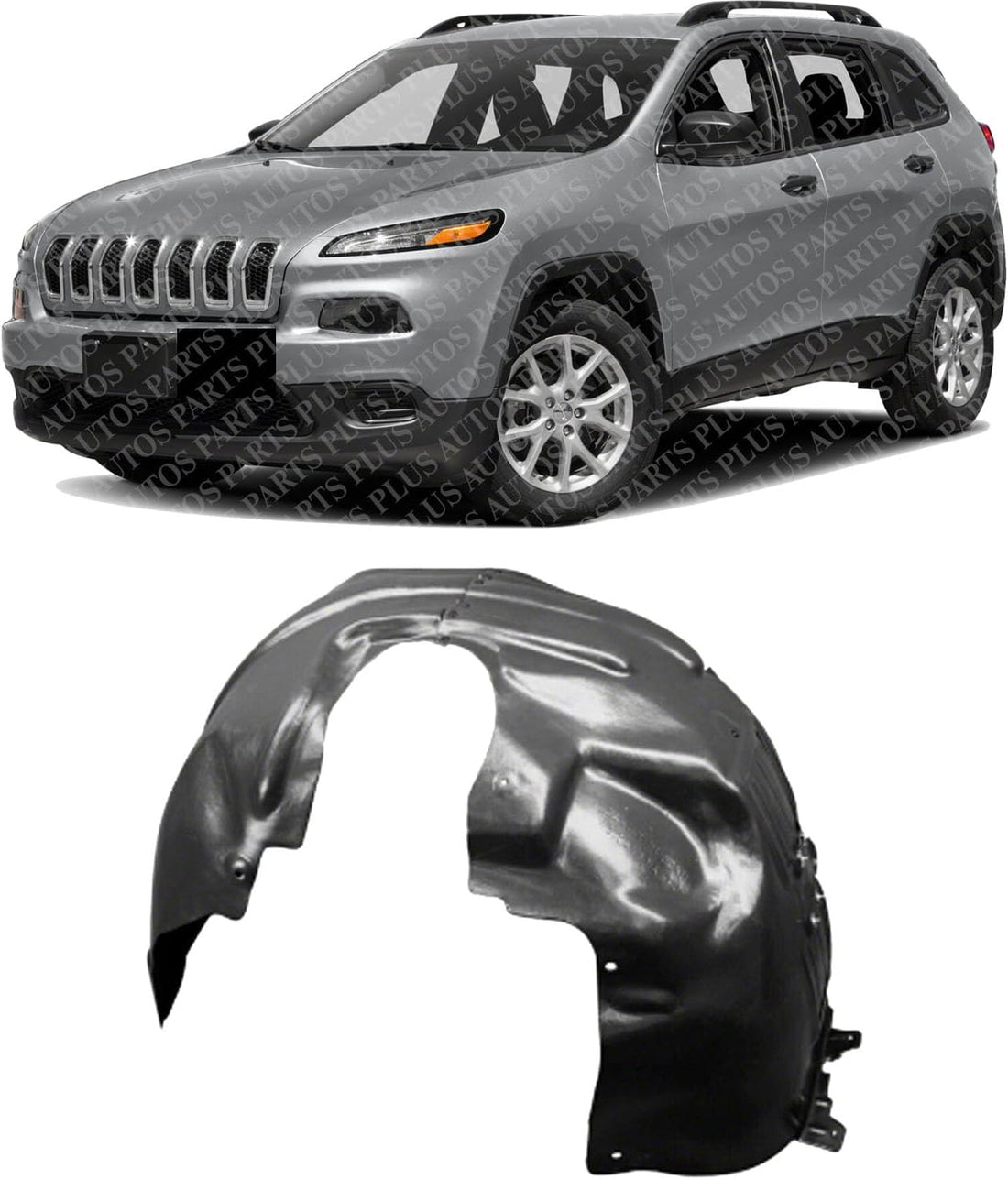 Front Fender Liner Left Driver Side Direct Replacement Compatible With 2014-2018 Jeep Cherokee CH1248162 68102265AF