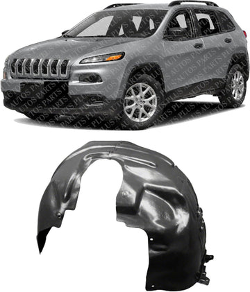 Front Fender Liner Left Driver Side Direct Replacement Compatible With 2014-2018 Jeep Cherokee CH1248162 68102265AF