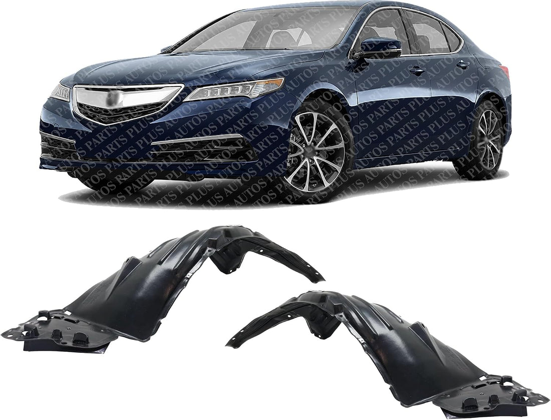 Set Of 2 Front Fender Liner Right Passenger & Left Driver Side Direct Replacement Compatible With 2013-2015 Acura ILX AC1249135 AC1248135 74101TX6A01-PFM 74151TX6A01-PFM