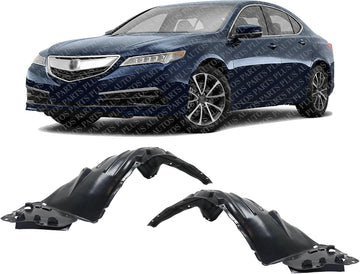 Set Of 2 Front Fender Liner Right Passenger & Left Driver Side Direct Replacement Compatible With 2013-2015 Acura ILX AC1249135 AC1248135 74101TX6A01-PFM 74151TX6A01-PFM