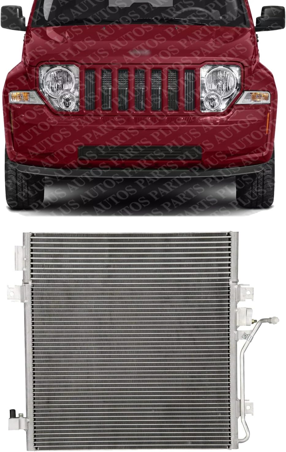 Front A/C Condenser Aluminum Core Direct Replacement Compatible With 2007-2010 Dodge Nitro / 2009-2012 Jeep Liberty CH3030229 68033237AB