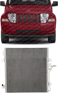 Front A/C Condenser Aluminum Core Direct Replacement Compatible With 2007-2010 Dodge Nitro / 2009-2012 Jeep Liberty CH3030229 68033237AB