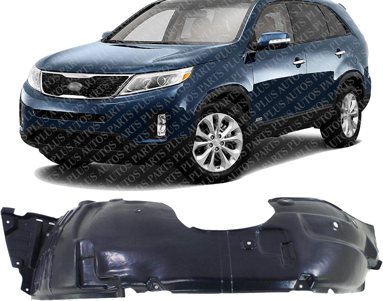 Front Fender Liner Left Driver Side Direct Replacement Compatible With 2014-2015 Kia Sorento KI1248139 868101U700