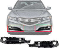Set Of 2 Front Fog Light Molding Primed Plastic Right Passenger & Left Driver Side Direct Replacement Compatible With 2015-2017 Acura TLX AC1039107 AC1038107 71102TZ3A20 71107TZ3A20