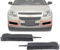 Set Of 2 Front Fog Light Cover Textured Plastic Right Passenger & Left Driver Side Direct Replacement Compatible With 2010-2012 Chevrolet Malibu GM1039137 GM1038137 20861566 20861565