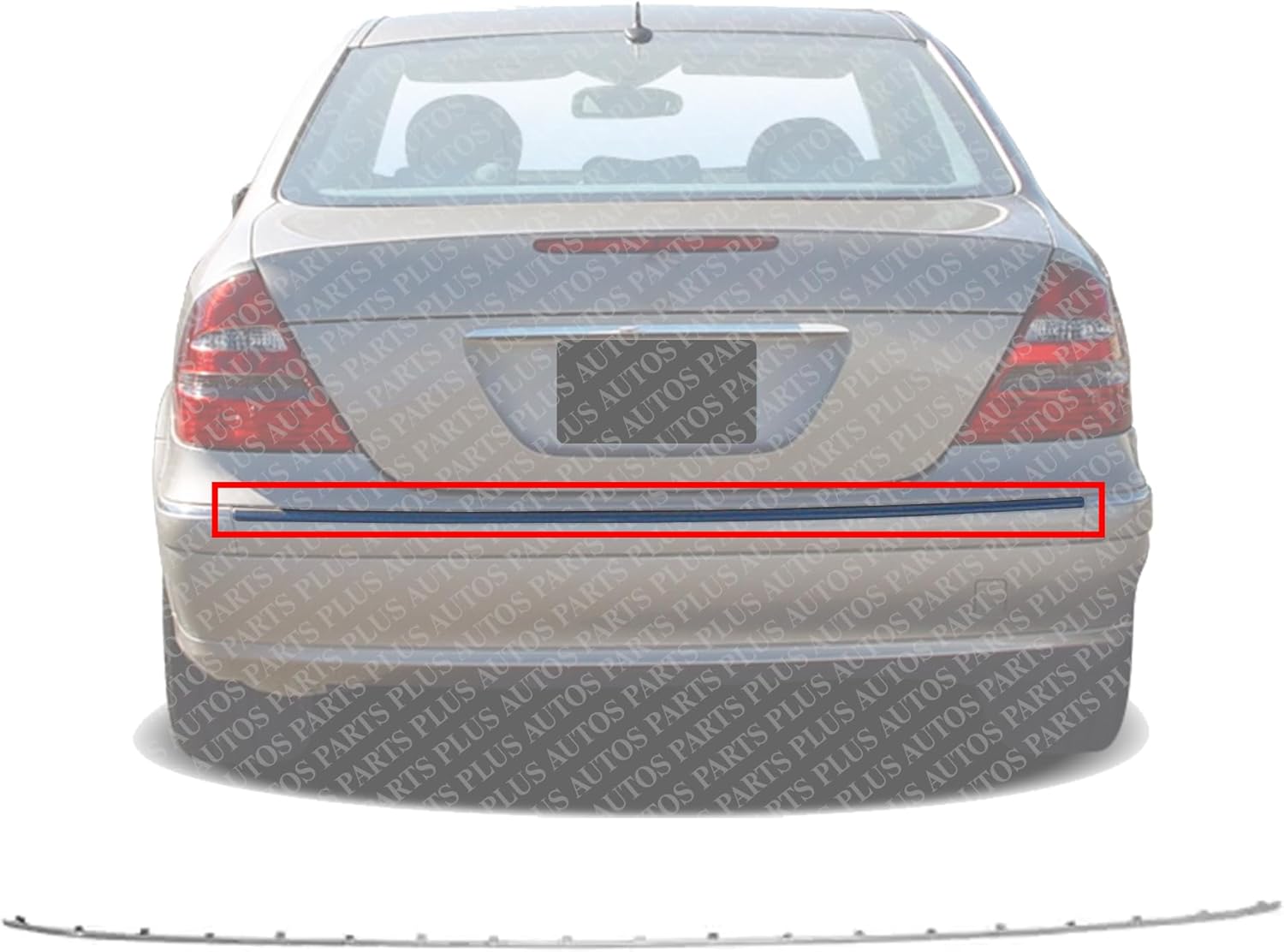 Rear Bumper Center Molding Chrome Direct Replacement Compatible With 2003-2006 Mercedes Benz E-Class 211885022164