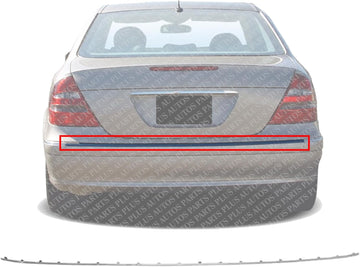 Rear Bumper Center Molding Chrome Direct Replacement Compatible With 2003-2006 Mercedes Benz E-Class 211885022164