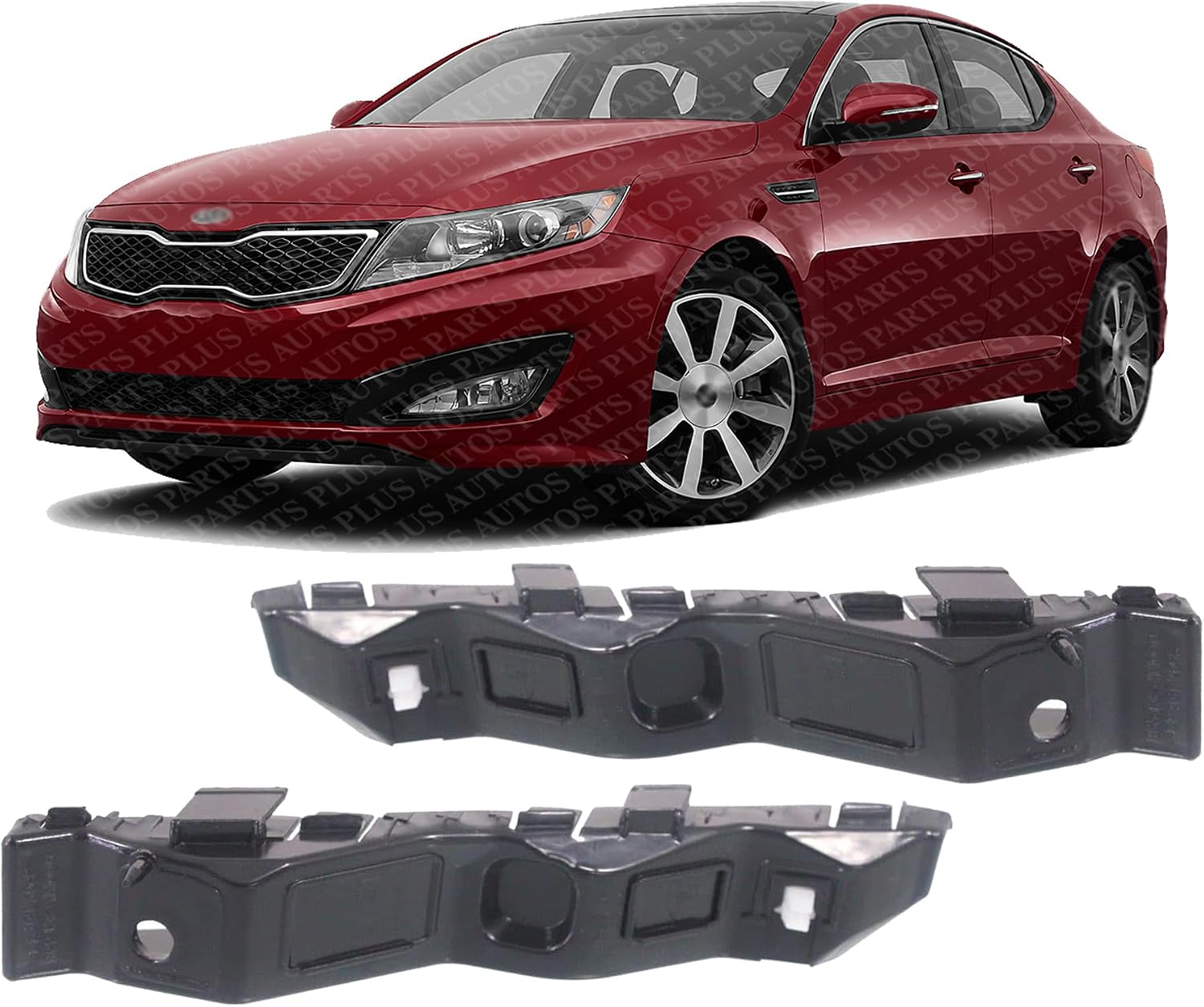 Set Of 2 Front Bumper Bracket Plastic Left Driver & Right Passenger Side Direct Replacement Compatible With 2012-2013 Kia Optima KI1043106 KI1042106 865144C000 865134C000