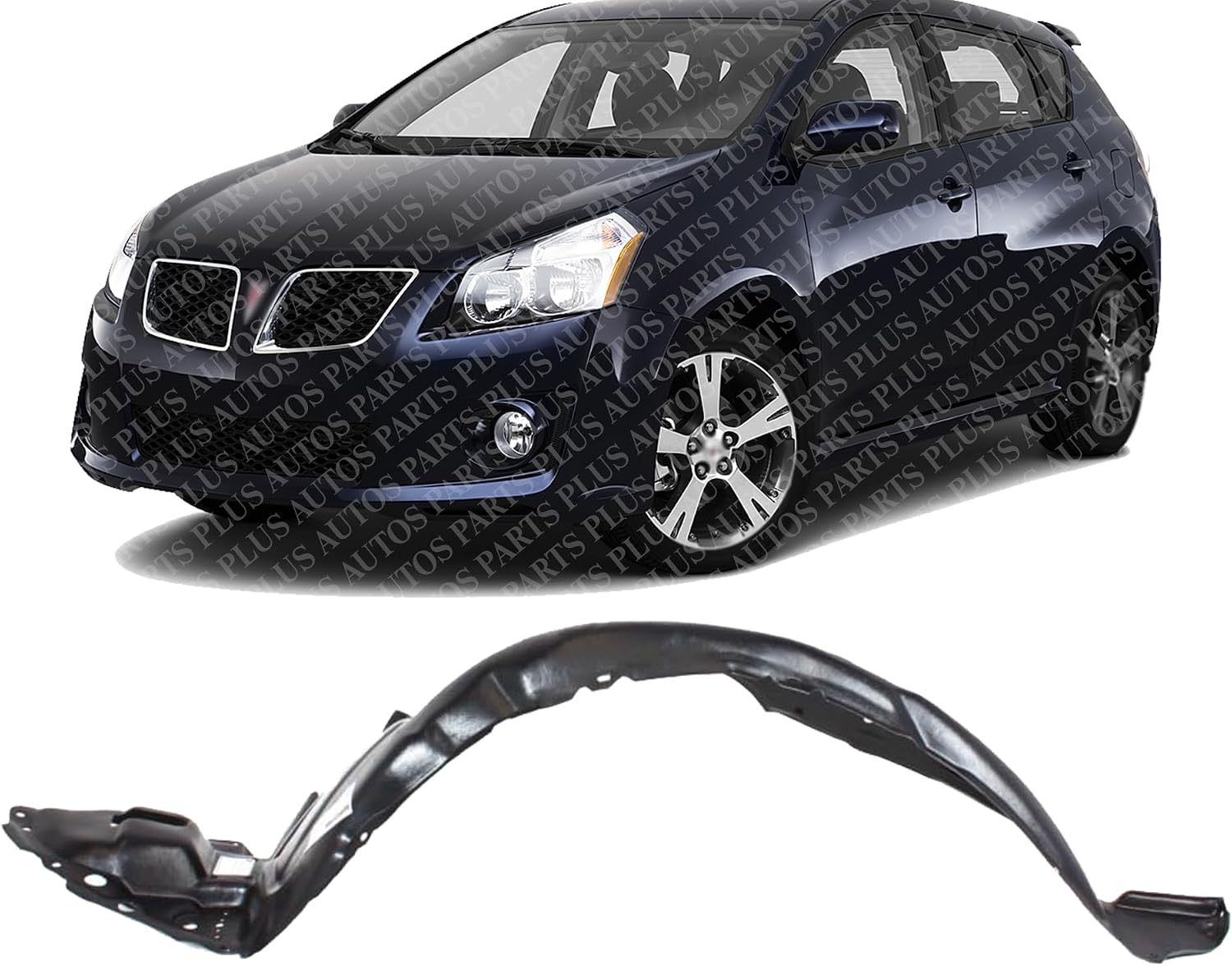 Front Fender Liner Left Driver Side Direct Replacement Compatible With 2009-2010 Pontiac Vibe GM1248210 19183911