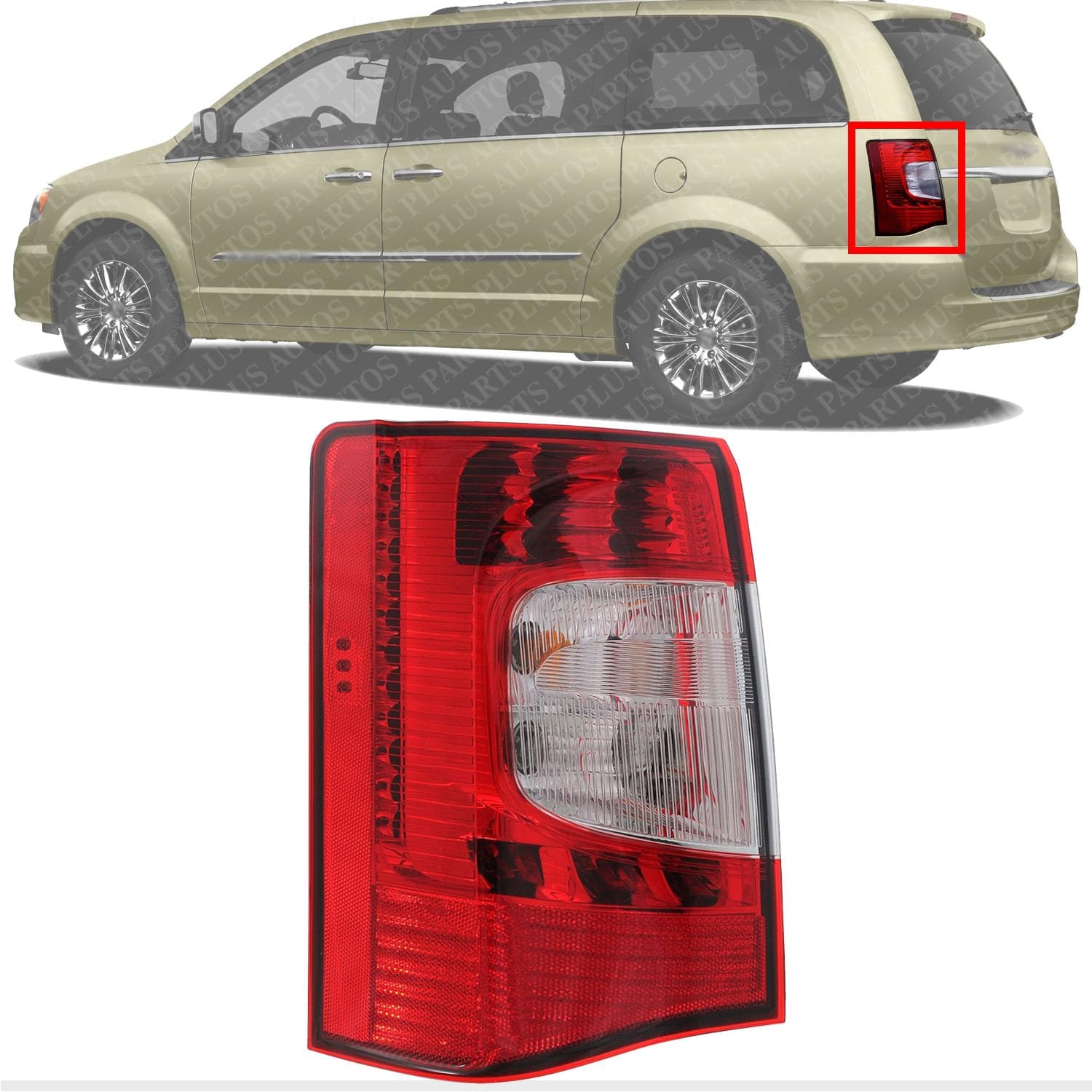 Tail Assembly Left Driver Side Direct Replacement Compatible With 2011-2016 Chrysler Town & Country CH2800198 5182531AE