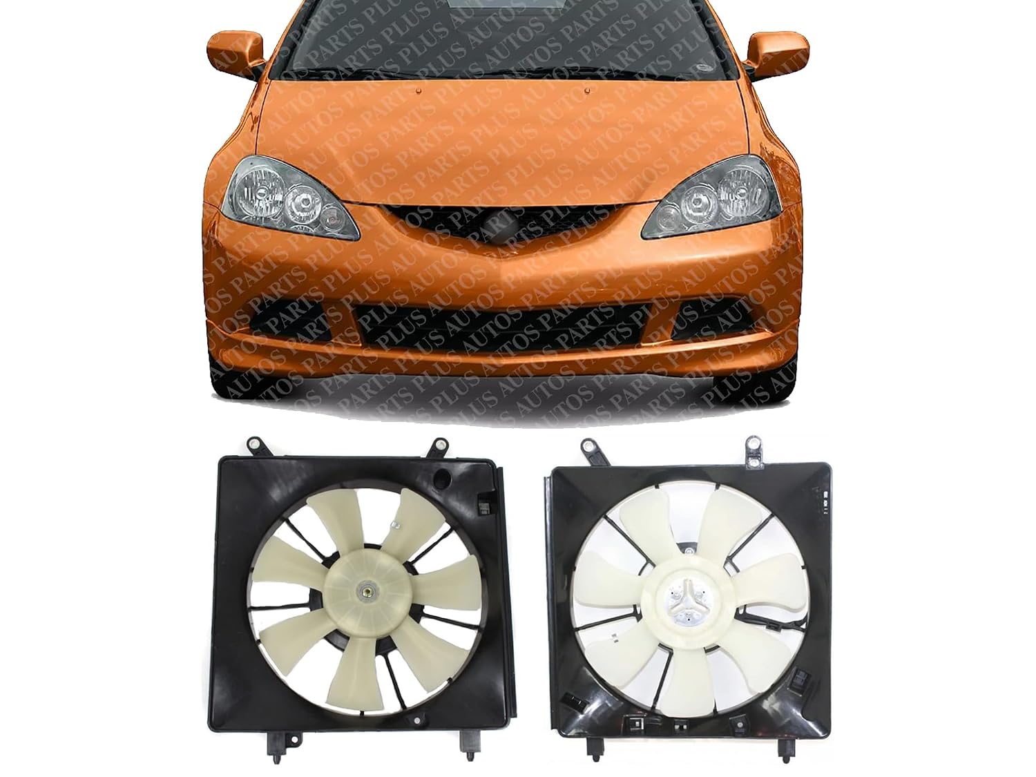 Front Radiator & A/C Condenser Cooling Fan Assembly Plastic Direct Replacement Compatible with 2002-2006 Acura RSX AC3115103 AC3113103 19015PNDA01 38615PND003