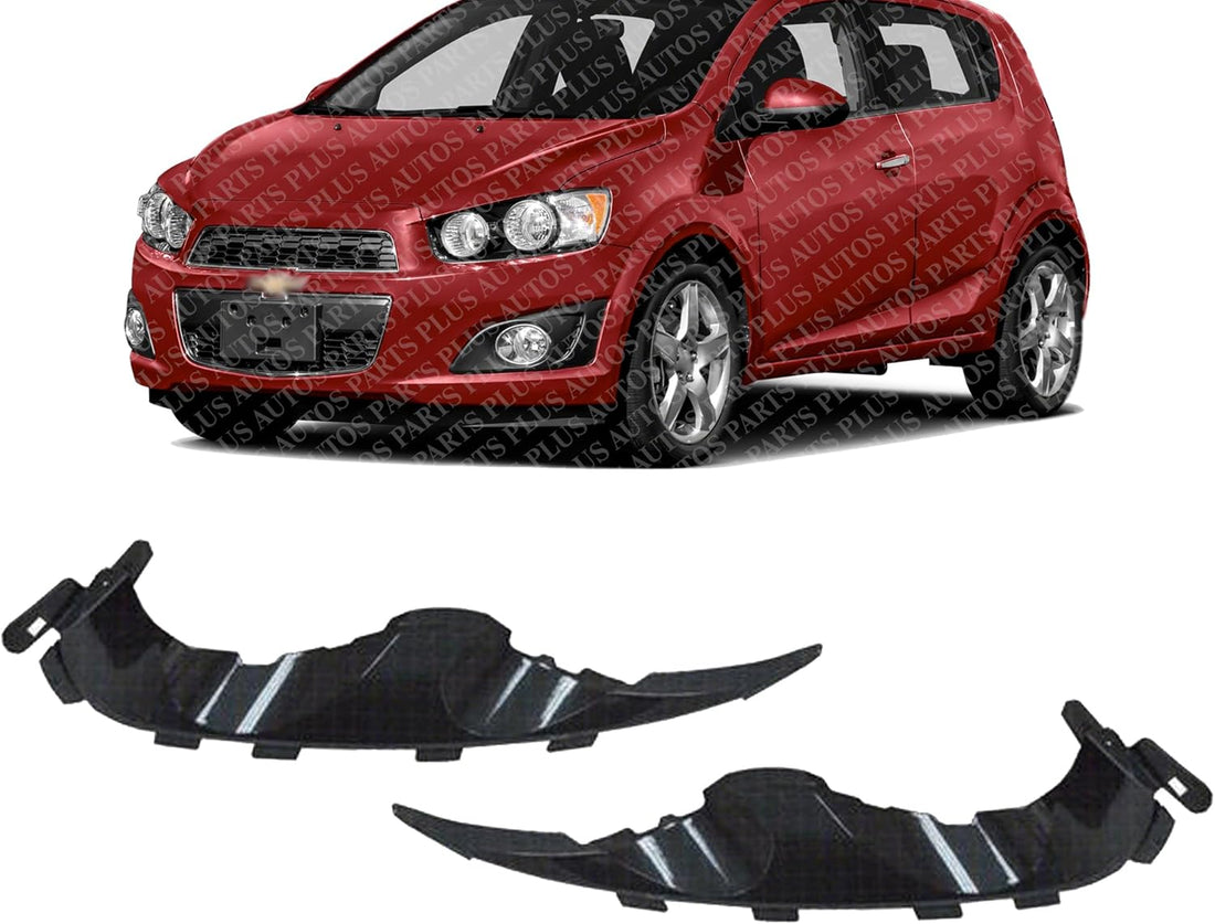 Set Of 2 Front Bumper Head Lamp Mounting Brackets Plastic Left Driver & Right Passenger Side Direct Replacement Compatible with 2012-2016 Chevrolet Sonic GM2509111 GM2508111 95976852
