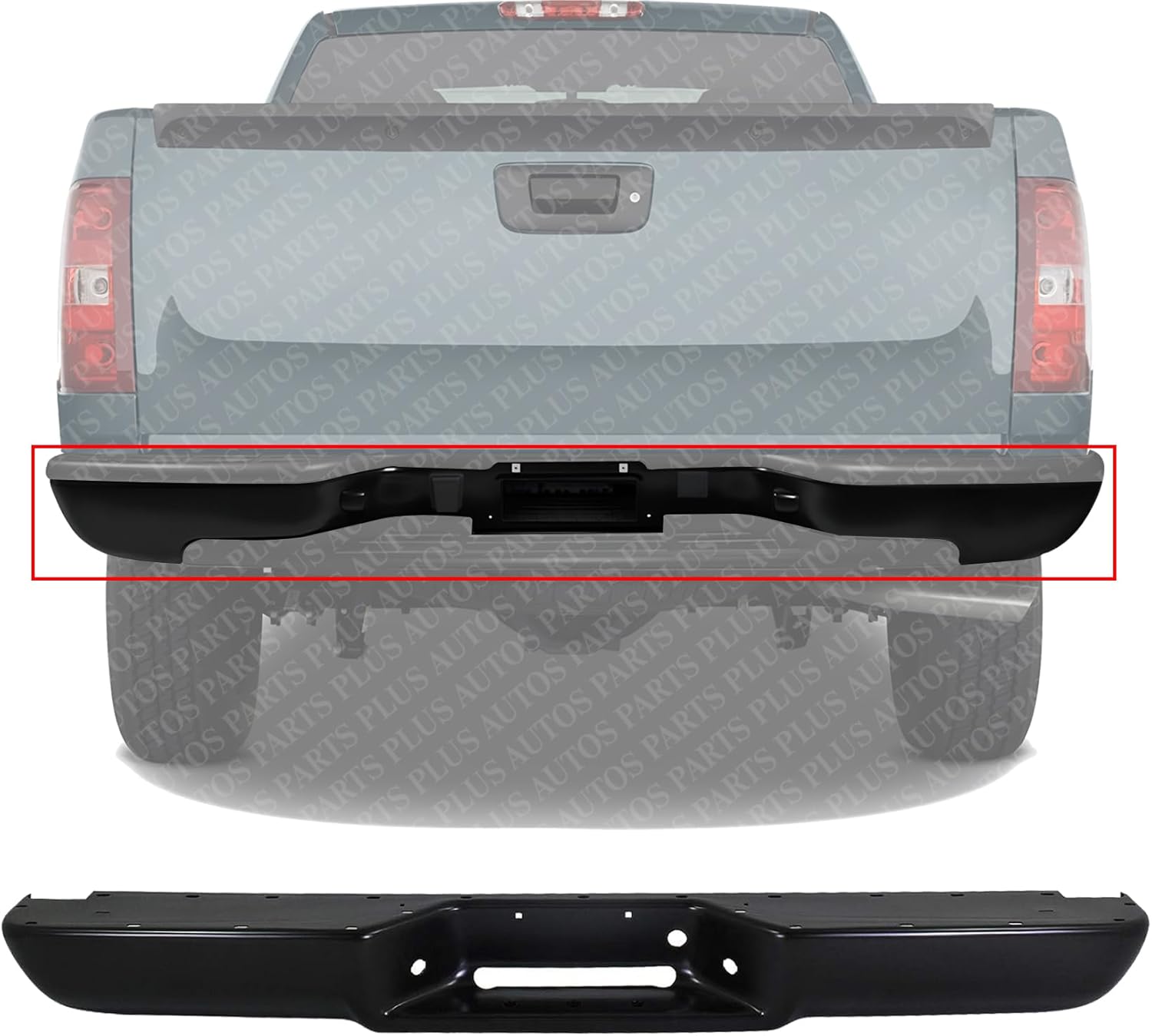 Step Bumper Face Bar Only Without Mounting Bracket Direct Replacement Compatible With 1988-2000 Chevrolet/GMC C-K Series GM1102305 15025374