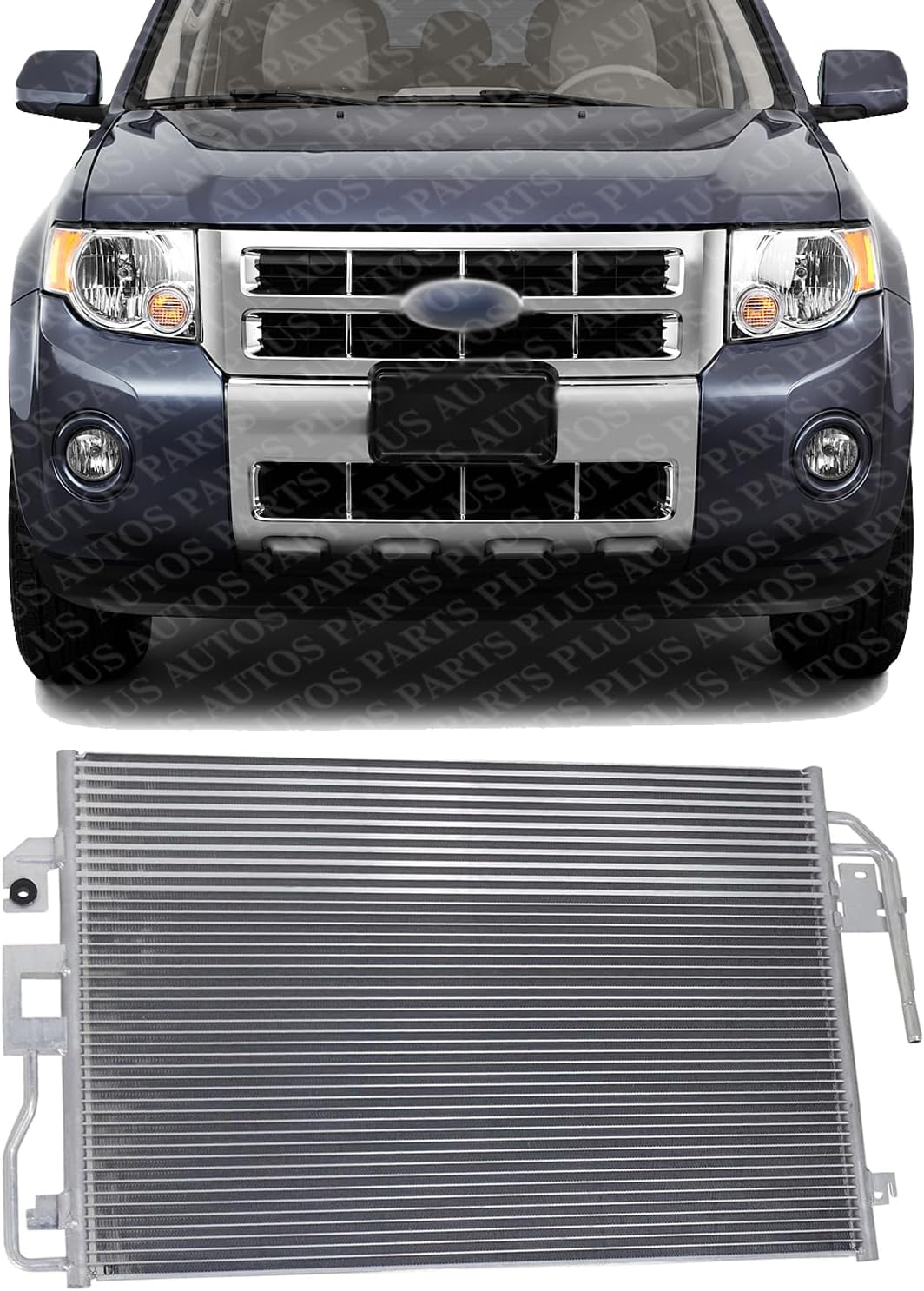 Front AC Condenser Aluminum Core Direct Replacement Compatible With 2009-2012 Ford Escape / 2009-2011 Mercury Mariner/Mazda Tribute FO3030222 9L8Z19712A