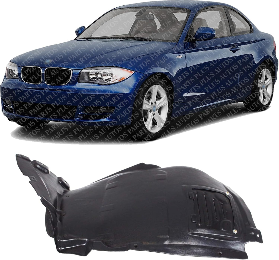 Front Section Fender Liner Left Driver Side Direct Replacement Compatible With 2008-2013 BMW 1-Series BM1248106 51717180149