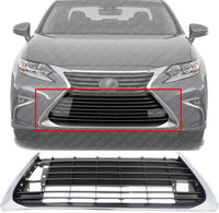 Front Bumper Grille Assembly Satin Nickel With Gloss Gray Insert Plastic Direct Replacement Compatible With 2016-2018 Lexus ES300h / ES350 LX1036129 5310206150