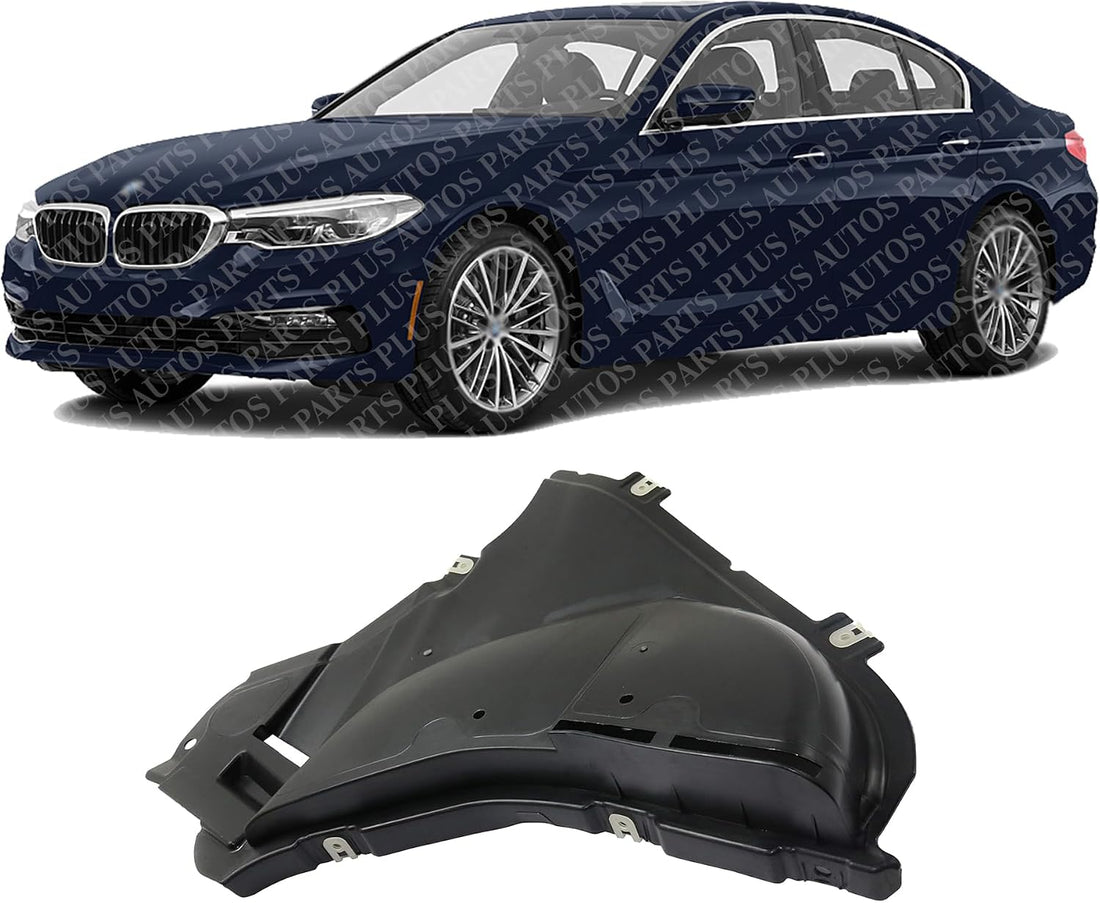 Front Section Fender Liner Left Driver Side Direct Replacement Compatible With 2017-2020 BMW 5-Series BM1250134 51757340743