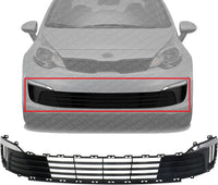 Front Bumper Grille Plastic Direct Replacement Compatible With 2016-2017 Kia Rio KI1036138 865601W500