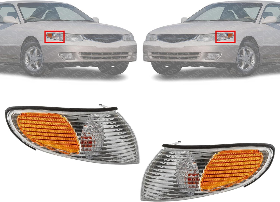 Set Of 2 Front Corner Light Assembly Right Passenger & Left Driver Side Direct Replacement Compatible With 1999-2001 Toyota Solara TO2521159 TO2520159 8161006040 8162006040