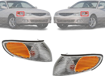 Set Of 2 Front Corner Light Assembly Right Passenger & Left Driver Side Direct Replacement Compatible With 1999-2001 Toyota Solara TO2521159 TO2520159 8161006040 8162006040