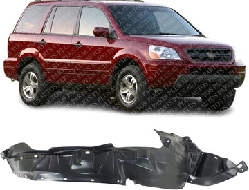 Front Fender Liner Right Passenger Side Direct Replacement Compatible with 2003-2005 Honda Pilot HO1249118 74101S9VA00