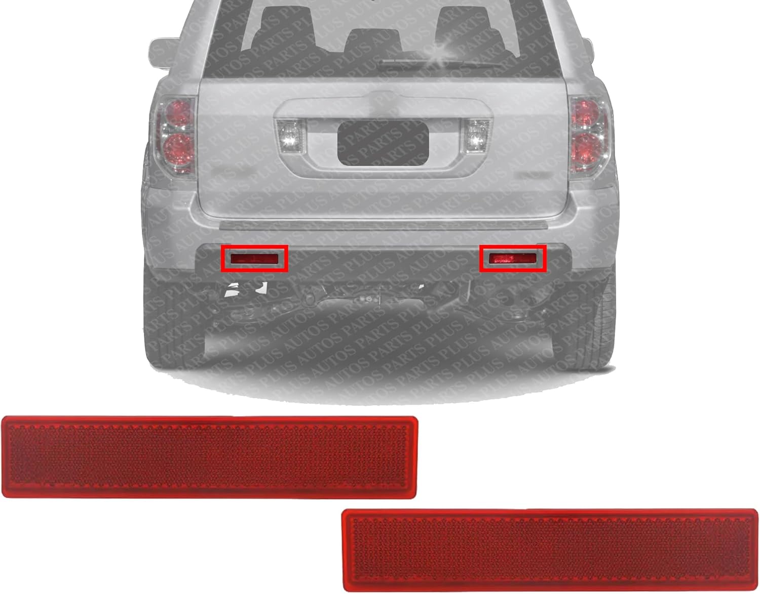 Set Of 2 Rear Bumper Reflector Left Driver & Right Passenger Side Direct Replacement Compatible With 2006-2008 Honda Pilot HO1185102 HO1184102 33505S9VA11 33555S9VA11
