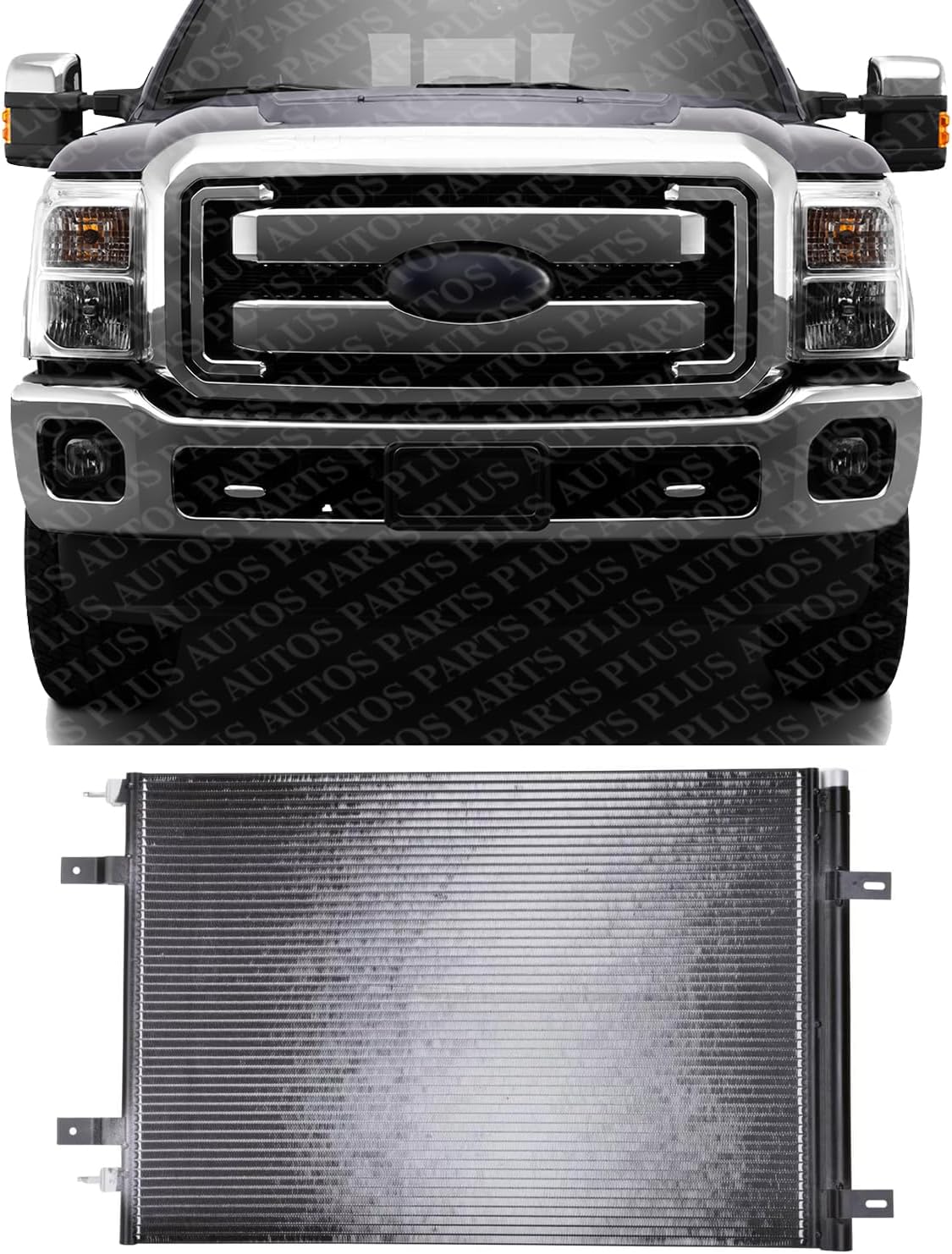 Front AC Condenser Aluminum Core Direct Replacement Compatible With 2011-2016 Ford F-Series Super Duty FO3030234 BC3Z19712B