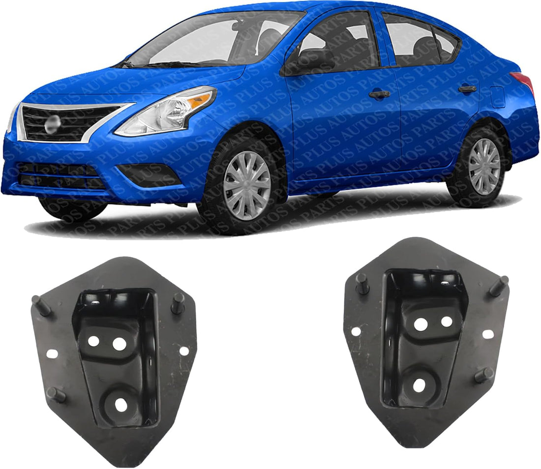 Set of 2 Front Bumper Bracket Steel Left Driver & Right Passenger Side Direct Replacement Compatible with 2012-2019 Nissan Versa NI1067142 NI1066142 G51149KKMA G51159KKMA