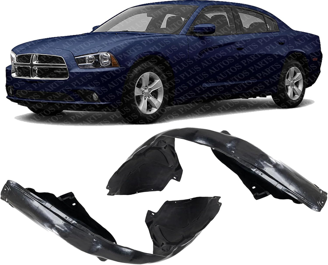 Set Of 2 Front Fender Liner Right Passenger & Left Driver Side Direct Replacement Compatible With 2011-2014 Dodge Charger CH1249154 CH1248154 68083028AH-PFM 68083029AH-PFM
