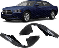 Set Of 2 Front Fender Liner Right Passenger & Left Driver Side Direct Replacement Compatible With 2011-2014 Dodge Charger CH1249154 CH1248154 68083028AH-PFM 68083029AH-PFM