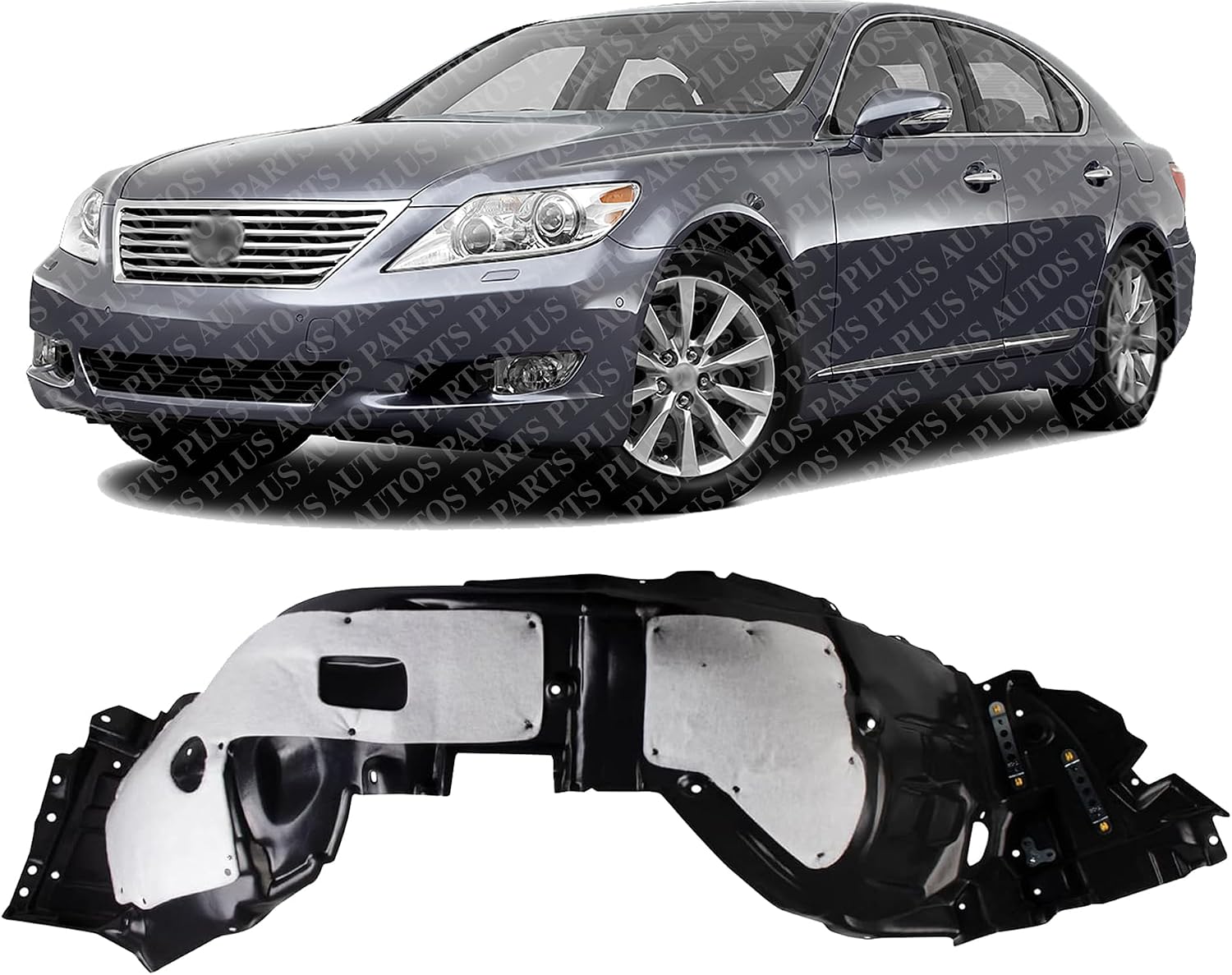 Front Fender Liner Left Driver Side Direct Replacement Compatible With 2010-2012 Lexus LS460 / LS600h LX1248130 5380650061