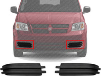 Set Of 2 Front Fog Light Cover Left Driver & Right Passenger Side Direct Replacement Compatible With 2008-2010 Dodge Grand Caravan CH2599104 CH2598104 5113146AA 5113147AA