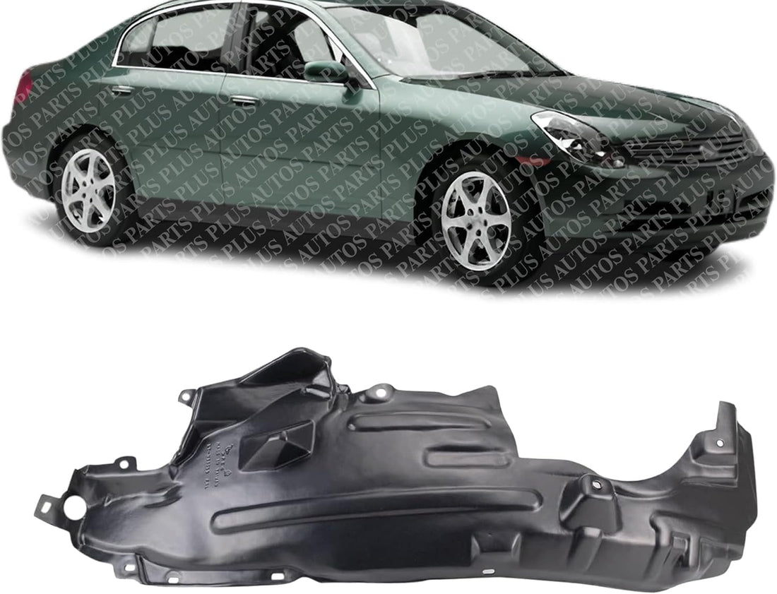Front Fender Liner Rear Section Right Passenger Side Direct Replacement Compatible With 2003-2004 Infiniti G35 IN1249103 63842AL500