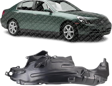 Front Fender Liner Rear Section Right Passenger Side Direct Replacement Compatible With 2003-2004 Infiniti G35 IN1249103 63842AL500