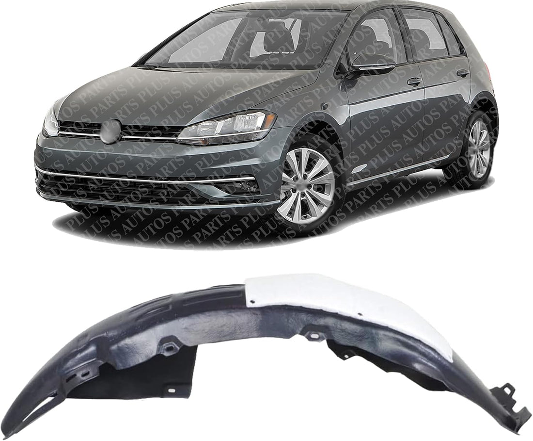 Front Fender Liner Rear Section Left Driver Side Direct Replacement Compatible With 2018-2021 Volkswagen Golf / 2015-2020 e-Golf VW1248146 5G0805969P