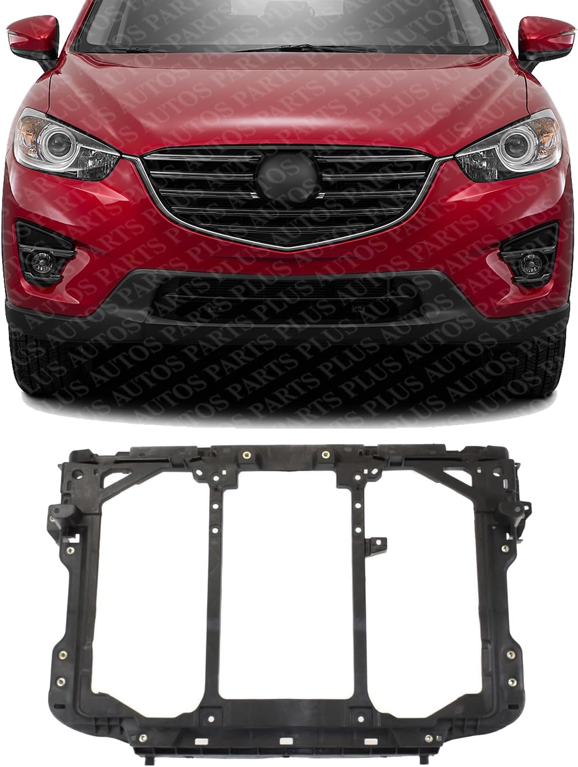 Front Radiator Support Assembly Plastic Direct Replacement Compatible With 2013-2016 Mazda CX-5 MA1225145 KD5353110A