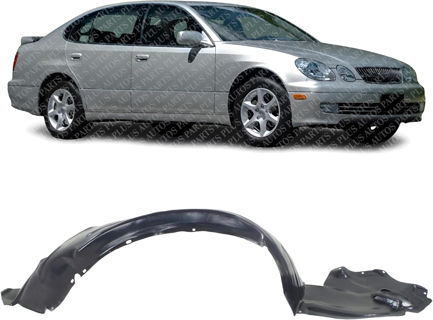 Front Fender Liner Right Passenger Side Direct Replacement Compatible With 1997-2001 Lexus ES300 LX1251105 5387533080