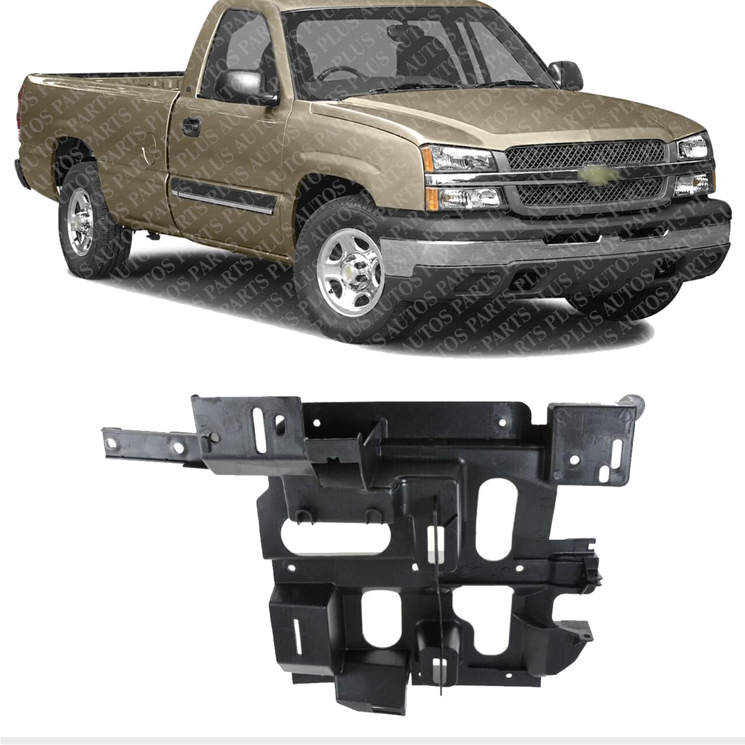 Front Head Light Support Bracket Right Passenger Side Direct Replacement Compatible with 2002-2006 Chevrolet Avalanche 1500 / 2003-2006 Silverado 2500HD 3500 GM1221131 15798922