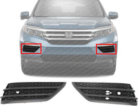 Set Of 2 Front Bumper Grille Outer Textured Plastic Left Driver & Right Passenger Side Direct Replacement Compatible With 2016-2018 Honda Pilot HO1039131 HO1038131