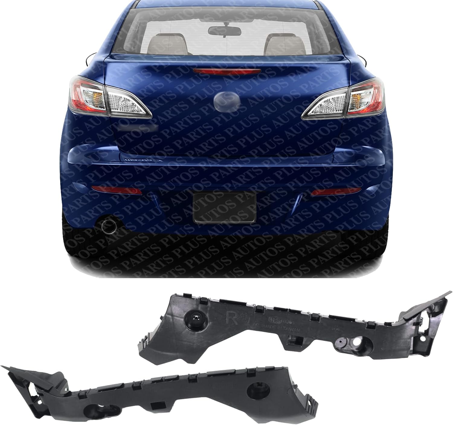 Set Of 2 Rear Bumper Retainer Plastic Left Driver & Right Passenger Side Direct Replacement Compatible With 2010-2013 Mazda 3 MA1132101 MA1133101 BBM4502H1E BBM4502J1E