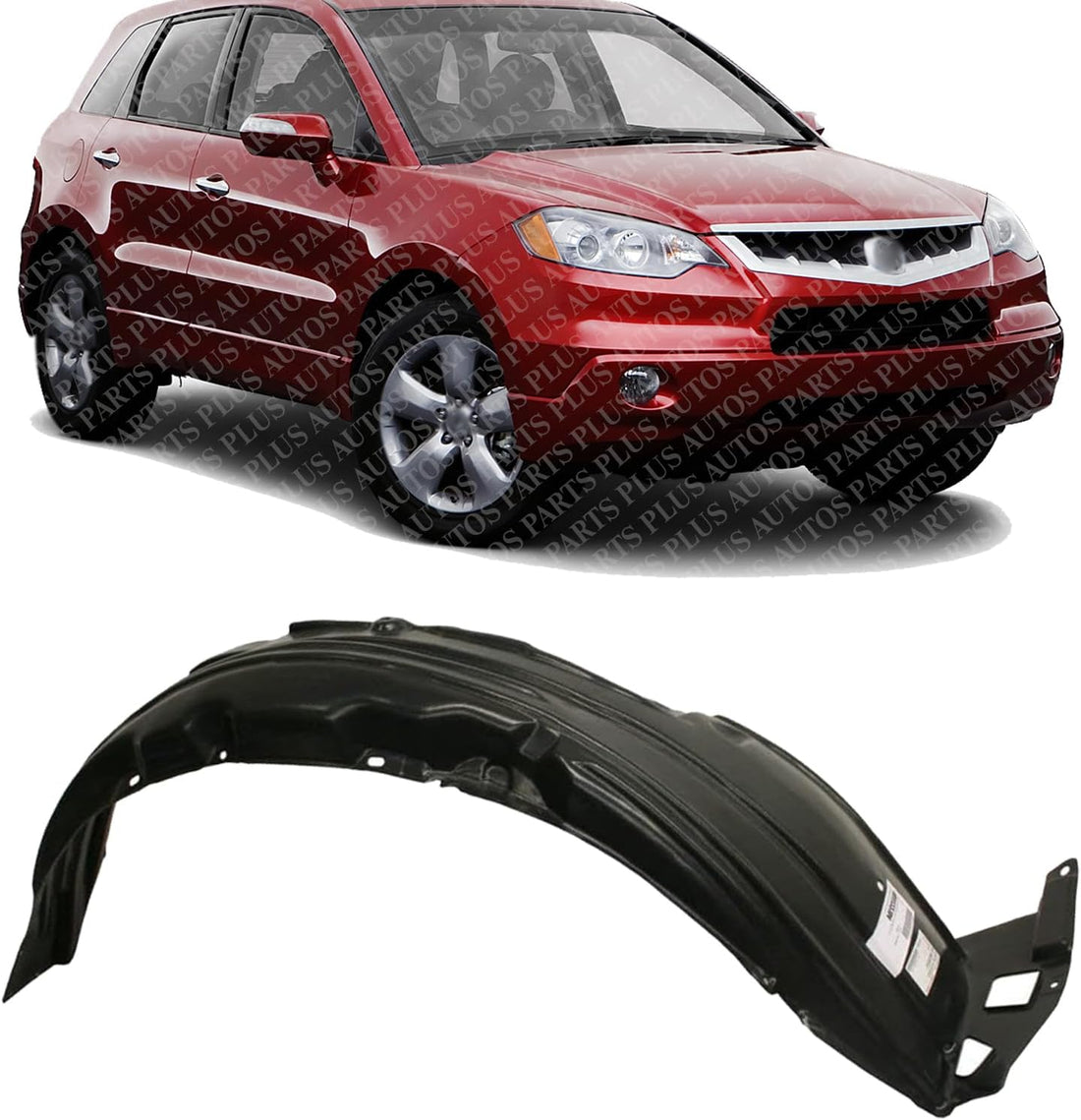 Front Fender Liner Right Passenger Side Direct Replacement Compatible with 2007-2012 Acura RDX AC1249122 74101STKA00
