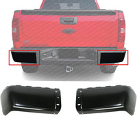 Set Of 2 Rear Bumper End Cap Steel Left Driver & Right Passenger Side Direct Replacement Compatible With 2007-2013 Chevrolet Silverado/GMC Sierra Full Size Pickup GM1105151